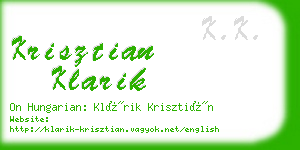 krisztian klarik business card